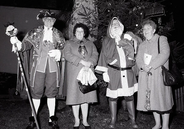 Christmas Lights, Fowey, Cornwall. December 1992
