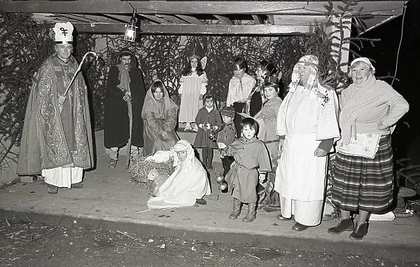Christmas pageant, Lostwithiel, Cornwall. December 1980