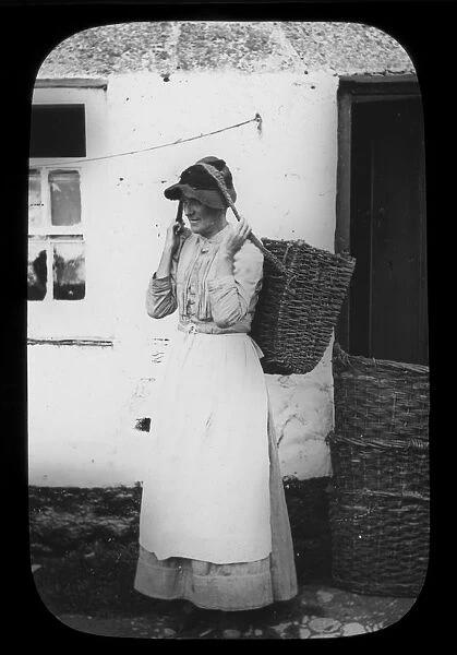 Cornish fishwife with cawl, Cornwall County Fisheries Exhibition, Truro, Cornwall. July to August 1893