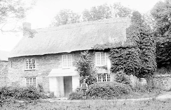 Cottage at Trenowth (near Grampound Road) in the parish of Probus, Cornwall. 17th June 1904
