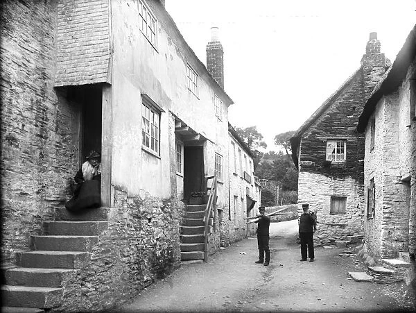 Cottages, St Mawes, Cornwall. 1901