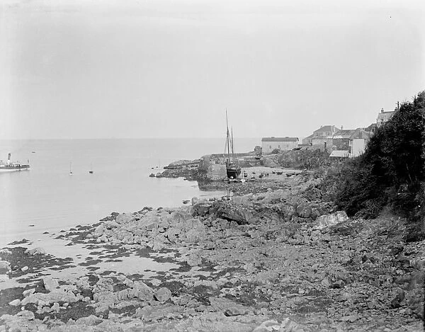 Coverack harbour, St Keverne, Cornwall. Early 1900s