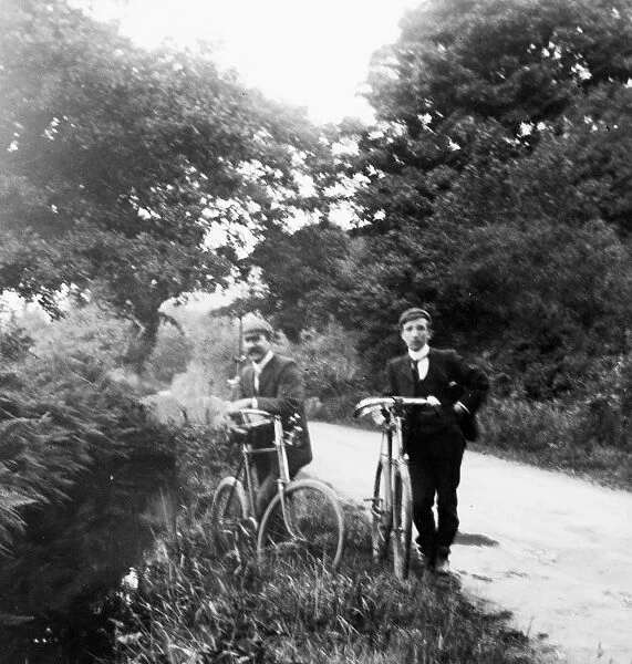 Cycling at Ponsanooth, Cornwall. 1902