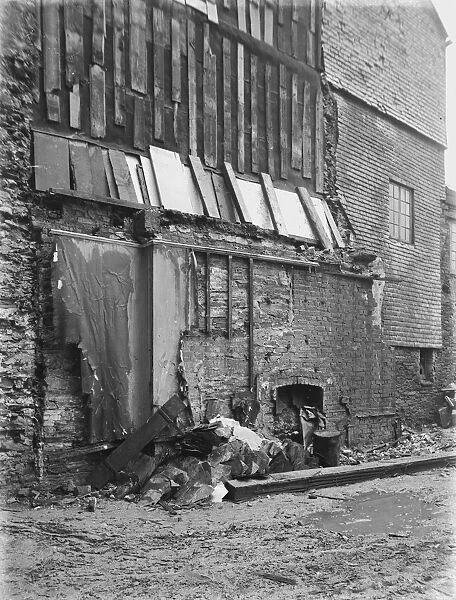 Demolition of building by the Cathedral, Truro, Cornwall. Early 1900s
