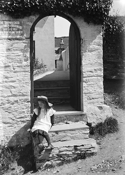 Doorway, Fowey, Cornwall. Early 1900s
