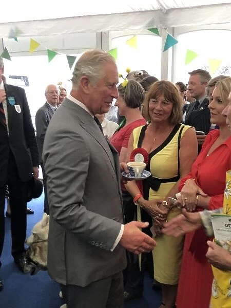 The Duke of Cornwall attends afternoon tea at the Royal Cornwall Show, Royal Cornwall Showground, Whitecross, Wadebridge, Cornwall. 7th June 2018