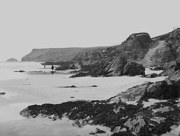 The east side of Polzeath beach, St Minver, Cornwall. 1907
