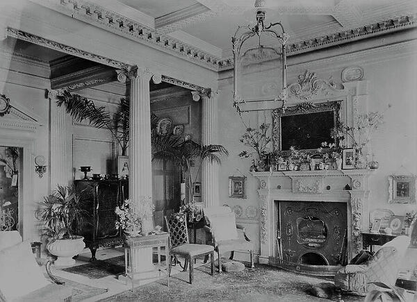 Entrance hall of Carclew House, Mylor, Cornwall. 15th March 1912