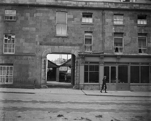 Entrance to Hicks garage, 73 Lemon Street, Truro, Cornwall. Probably around 1920