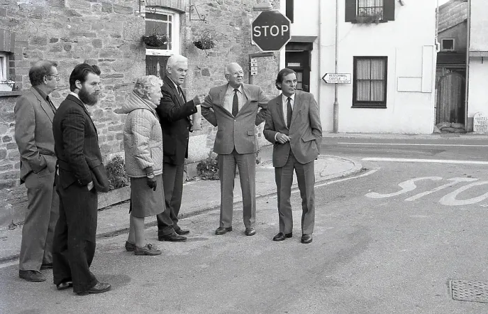 Framed Print : Flooding, Queen Street, Lostwithiel, Cornwall. November 1986
