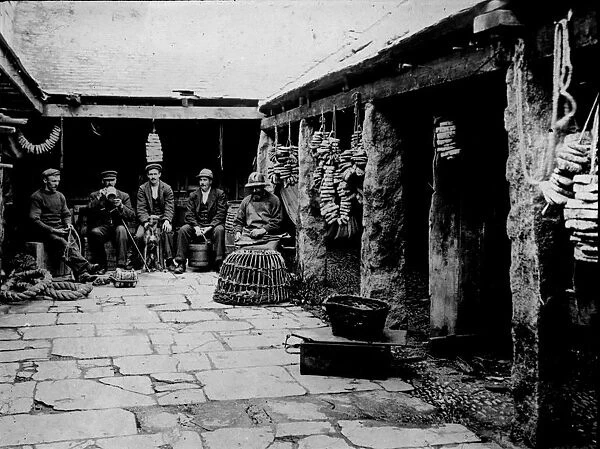 The Fly pilchard cellar, Newquay, Cornwall. Around 1900