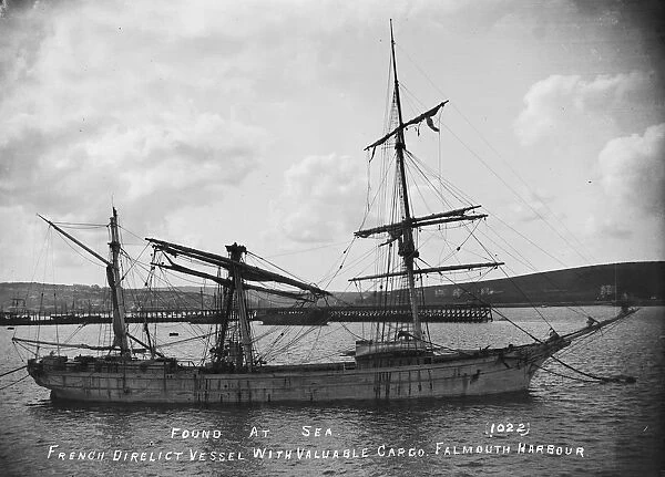 The French three-masted barque Magatlan, Falmouth Harbour, Cornwall. May 1905