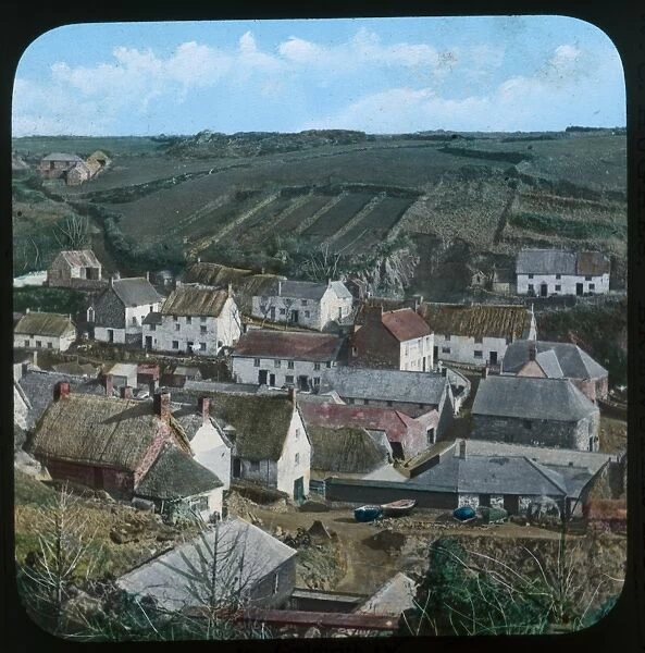 A general view of Cadgwith, Cornwall. Late 1800s