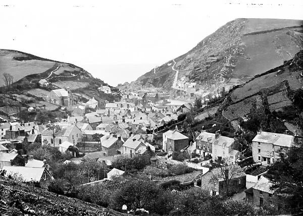 General view, Polperro, Cornwall. Pre-1900