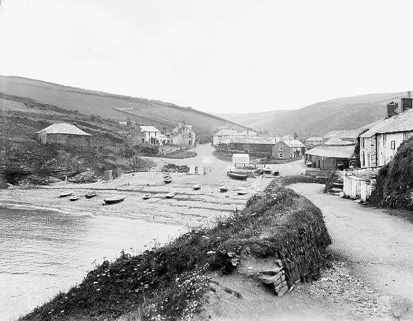 General view of Port Gaverne from the Port Isaac road, St Endellion, Cornwall. 1906