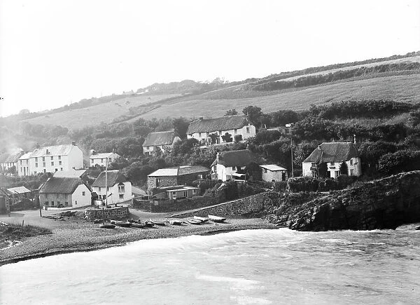 General view of Porthoustock, St Keverne, Cornwall. 1908