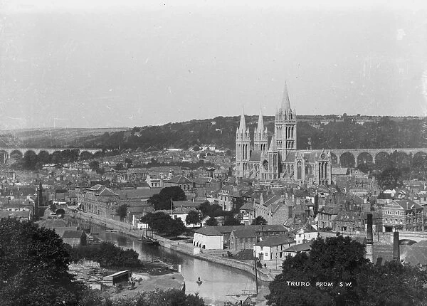 A general view of Truro, Cornwall from Poltisco. After 1910