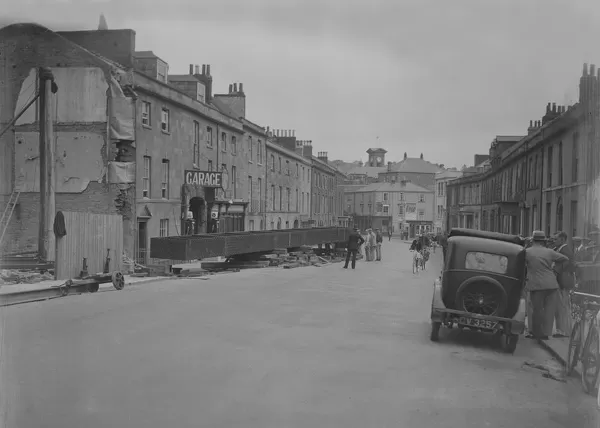 Girder arriving for Plaza Cinema, 69 Lemon Street, Truro, Cornwall. 14th July 1935