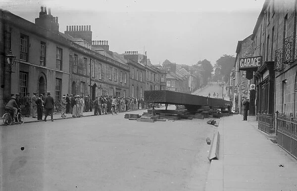 Girder arriving for Plaza Cinema, 69 Lemon Street, Truro, Cornwall. 14th July 1935
