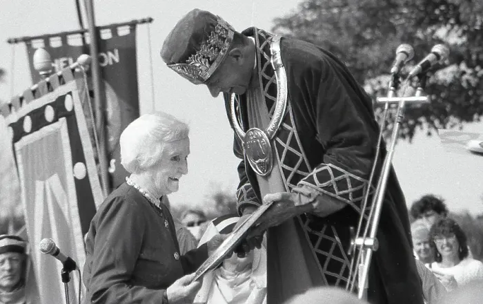 Framed Print : Gorsedh Kernow Bardic ceremony, Roche, Cornwall. September 1991