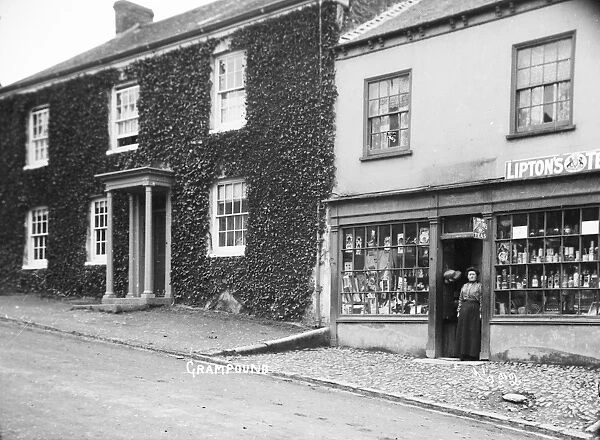 Grocers shop in Grampound, Cornwall. Early 1900s