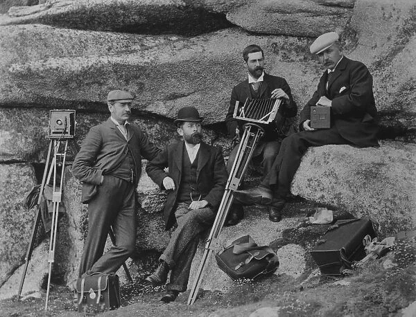 Group of Cornish photographers, probably at St Marys, Isles of Scilly, Cornwall. 16th May-23rd May 1896