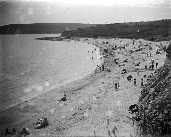 Gyllyngvase Beach, Falmouth, Cornwall. Early 1900s