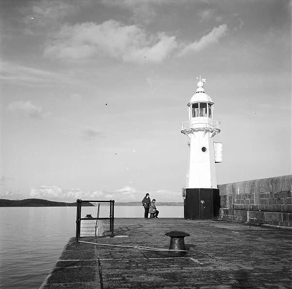 The harbour light, Victoria Pier, Mevagissey, Cornwall. 1982