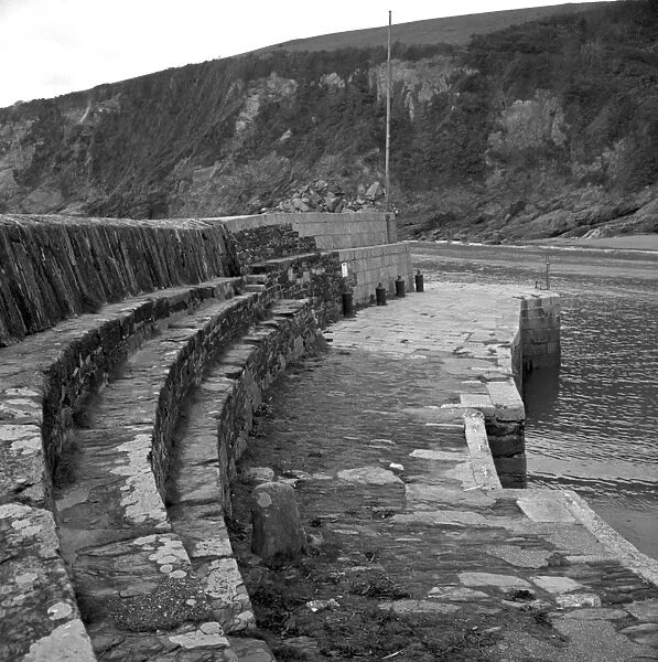 Harbour wall, Polkerris, Tywardreath, Cornwall. 1976