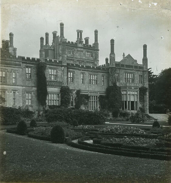 Front of house from formal garden, Tregothnan, St Michael Penkivel, Cornwall. Around 1925