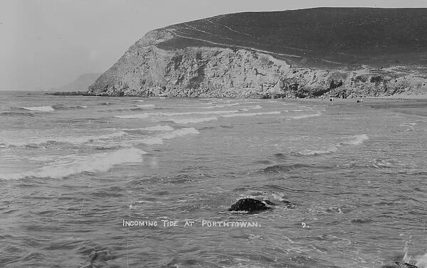 The incoming tide, Porthtowan, Cornwall. Probably early to mid 1900s