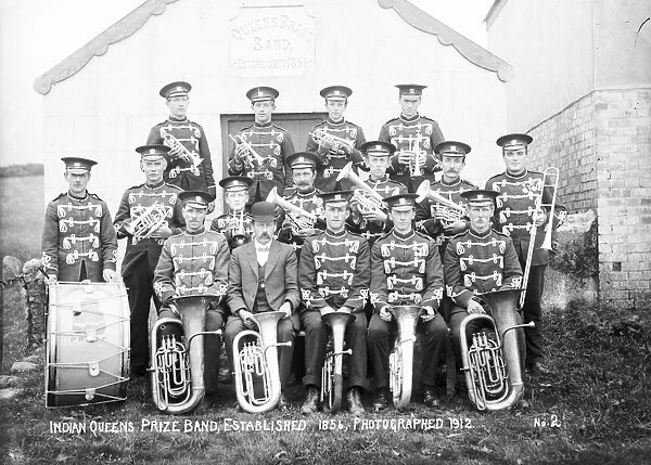 Indian Queens Brass Band, St Columb Major, Cornwall. 1912
