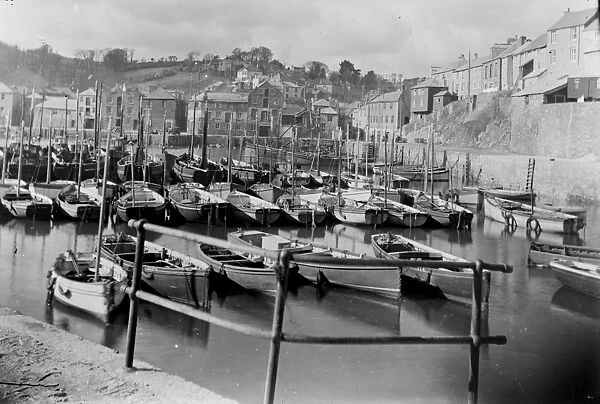 Inner harbour, Mevagissey, Cornwall. Around 1920