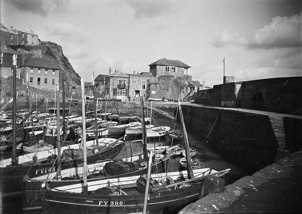 Inner harbour, Mevagissey, Cornwall. Early 1900s