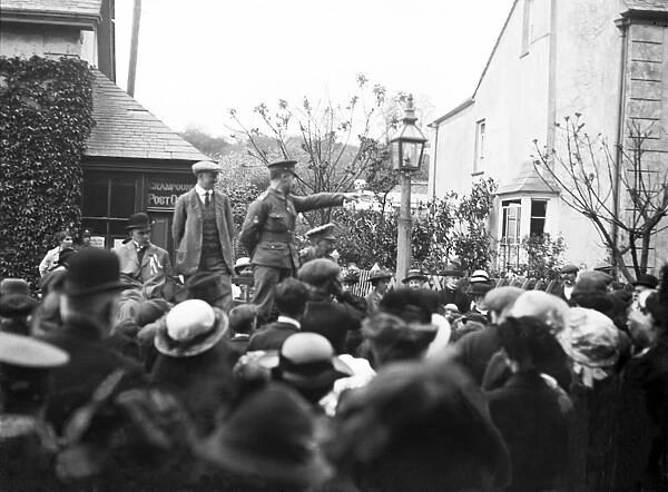 Lance Corporal Rendle VC speaking at Grampound, Cornwall. 18th May 1915