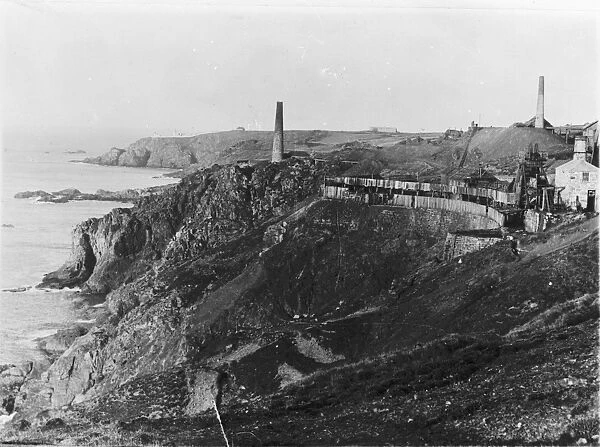 Levant Mine, St Just in Penwith, Cornwall. General view, early 1900s