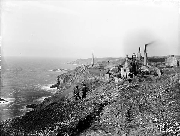 Levant mine, St Just in Penwith, Cornwall. Late 1800s