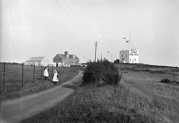 Lloyds signal station, Bass Point, The Lizard, Landewednack, Cornwall. Early 1900s
