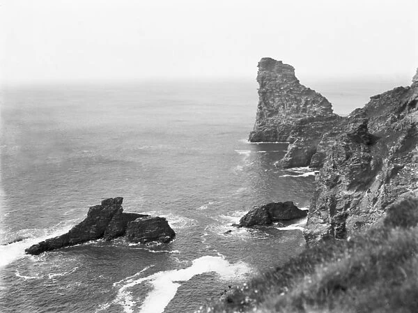 Long Island from Trambley Cove, Trevalga, Cornwall. Probably 1925