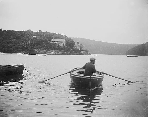 Malpas Ferry, looking towards Tregothnan landing in St Michael Penkivel, Cornwall. Early 1900s