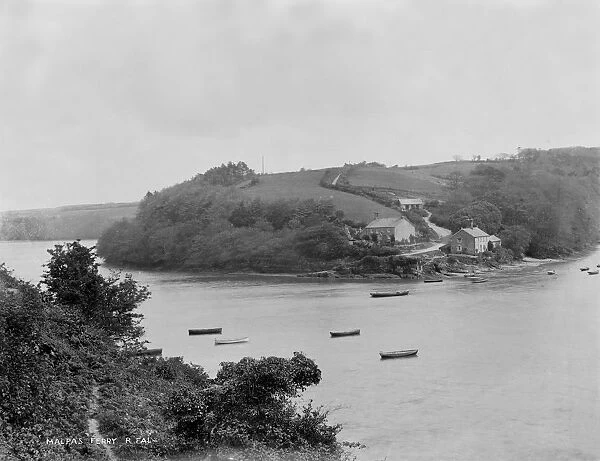 Malpas Ferry, looking towards Tregothnan landing in St Michael Penkivel, Cornwall. Probably early 1900s