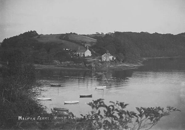 Malpas Ferry, looking towards Tregothnan landing in St Michael Penkivel, Cornwall. Probably early 1900s