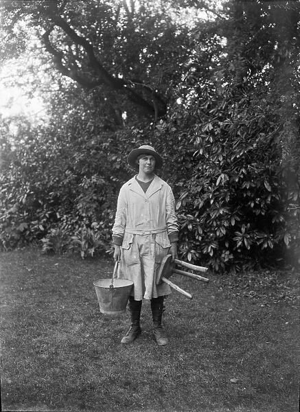 Member of the First World War Womens Land Army. Cornwall. May 1918