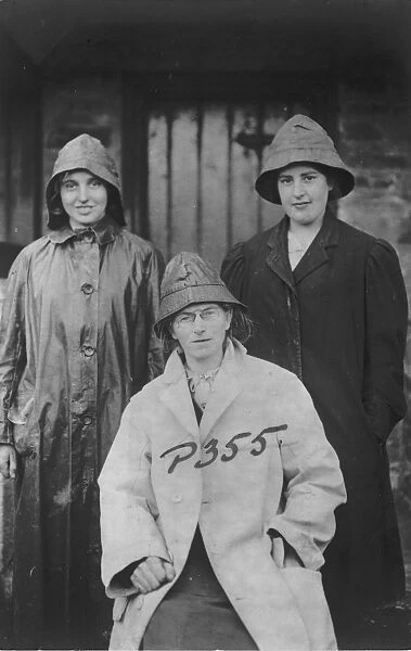 Members of the First World War Womens Land Army. Tregavethan Farm, Truro, Cornwall. 1917