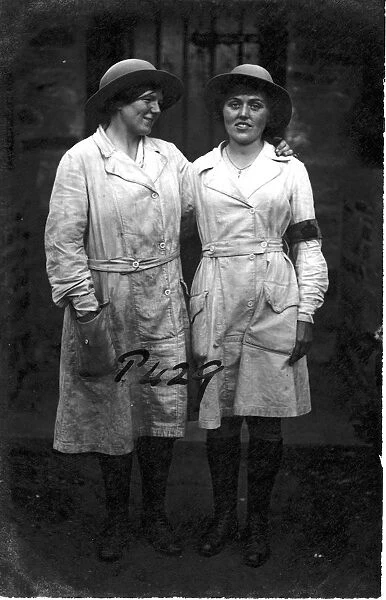 Members of the First World War Womens Land Army, Tregavethan Farm, Truro, Cornwall. 1917