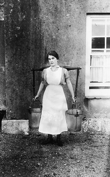 Milkmaid, Restormel Manor House, Lanlivery, Cornwall. 1914-1918