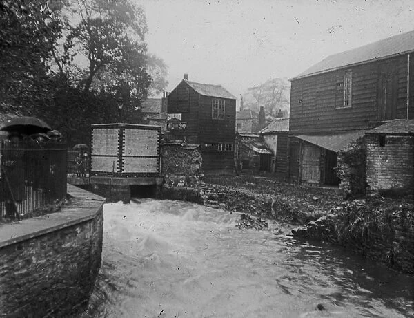 The Millpool looking upstream towards Wilkes Walk, Truro, Cornwall. 1920s