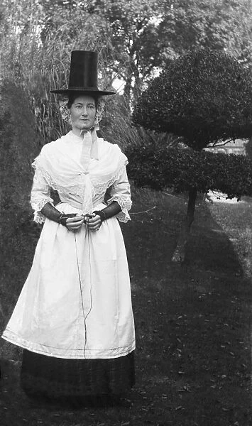 Miss Davies at Trevince, Gwennap, Cornwall. September 1909