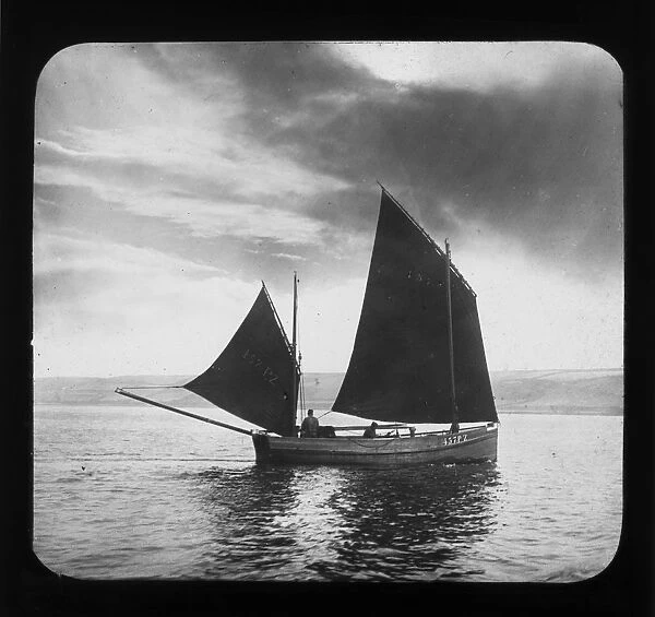 Mounts Bay fishing boat, Cornwall. Late 1800s  /  early 1900s