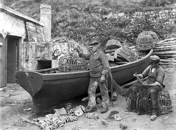 Mullion Cove (Porth Mellin), Mullion, Cornwall. 13th June 1908
